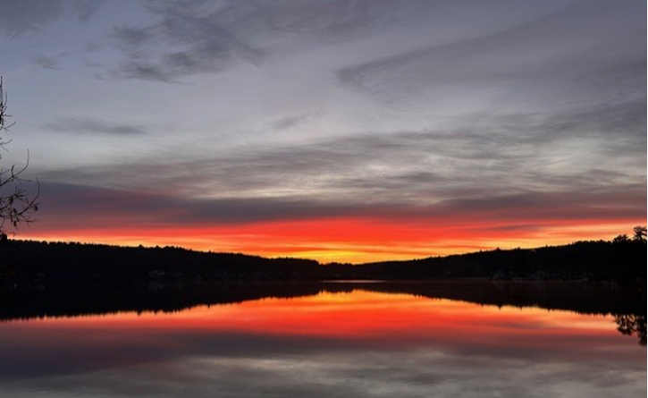 sunset over a lake