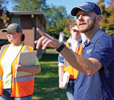 Extension educator Dave Dickson leading a site walk.