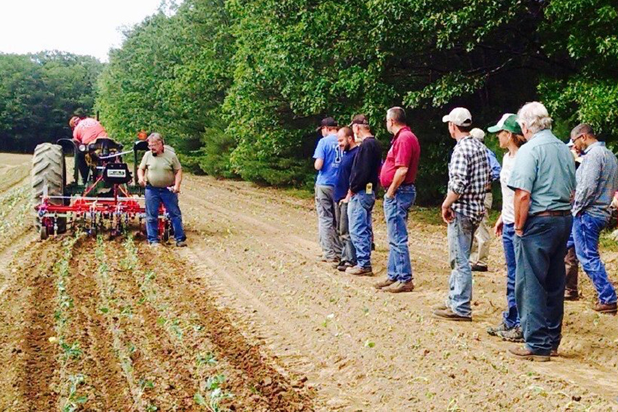 teaching on a tractor