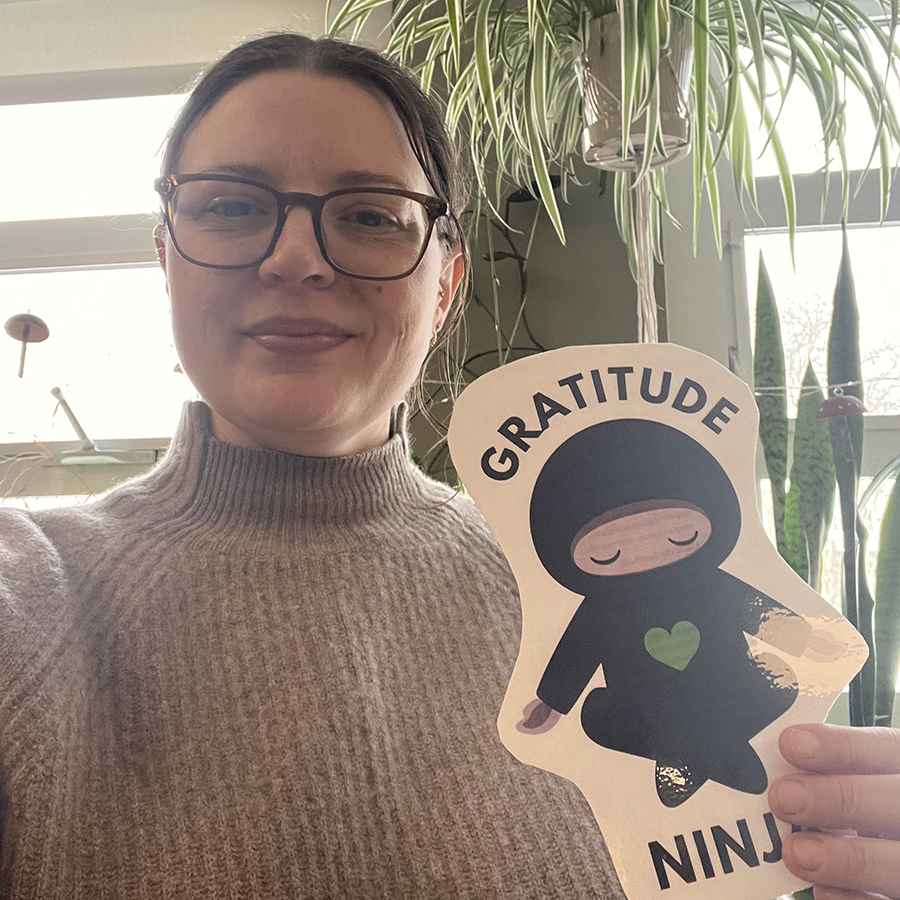 Alison showing off her gratitude ninja