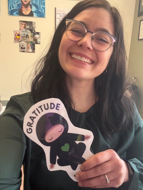 Jessica showing off her gratitude ninja