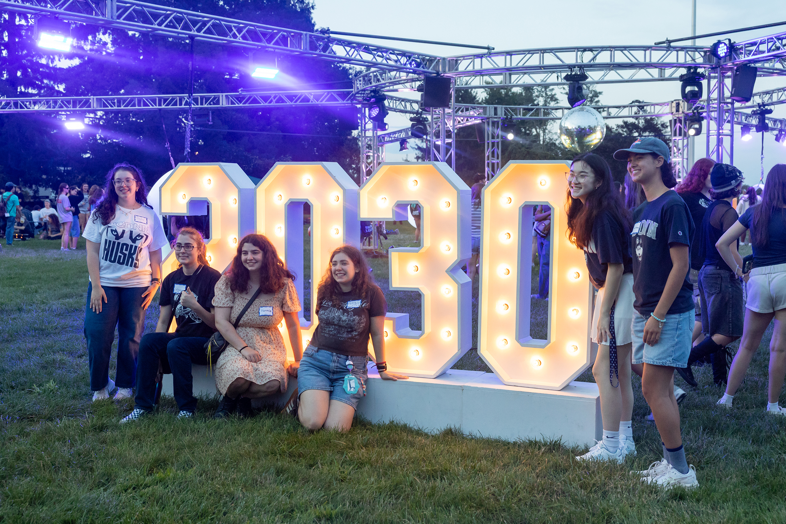 students posing in front of Class of 2030 sign